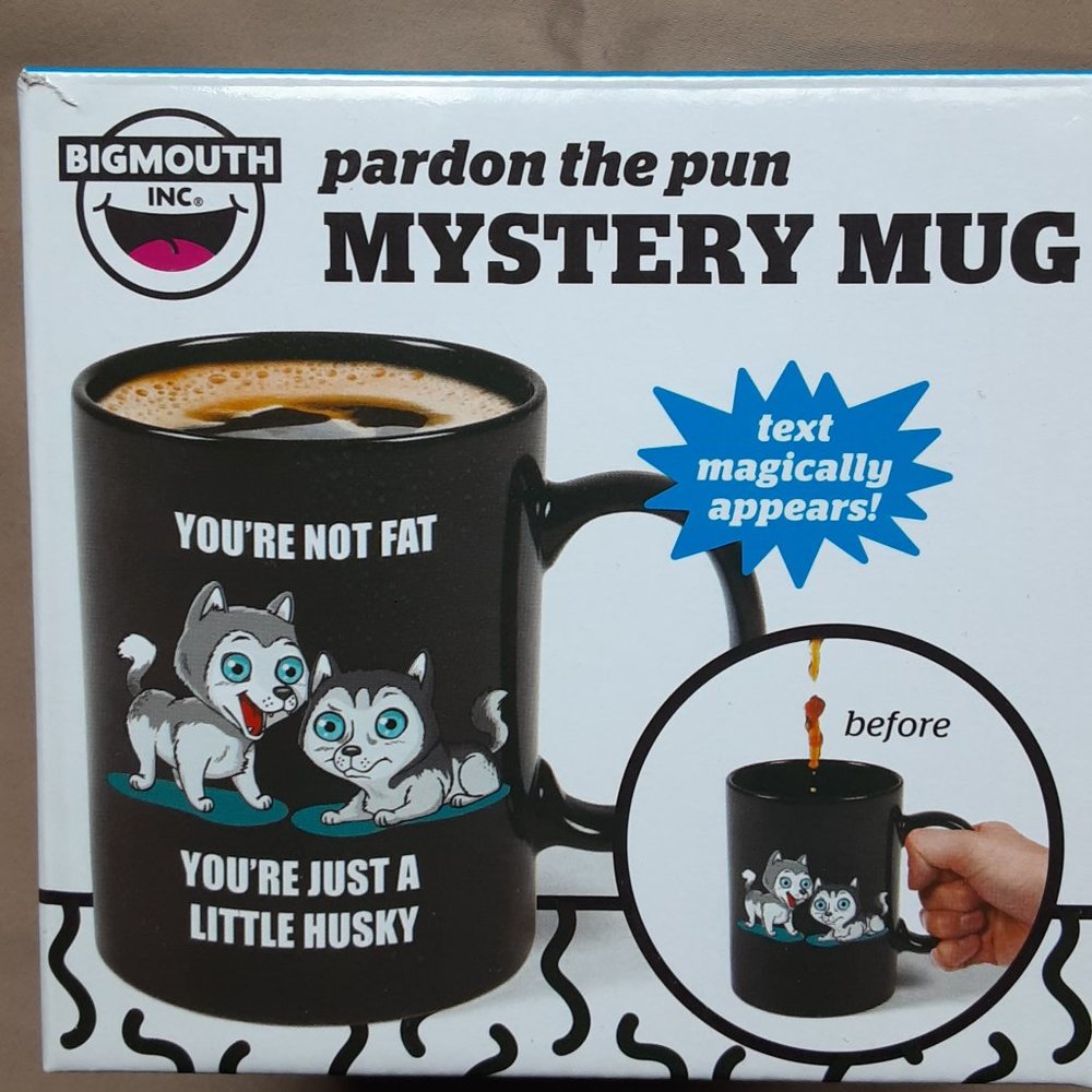 Big Mouth Inc. Mystery Mug Pardon the Pun Text Magically Appears